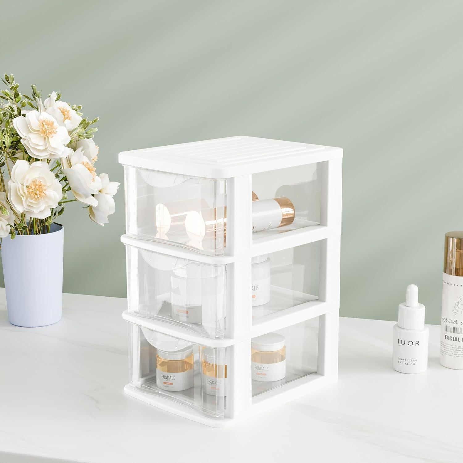 Organizador de Escritorio Gonice 3 Cajones Blanco - 2 Paquetes