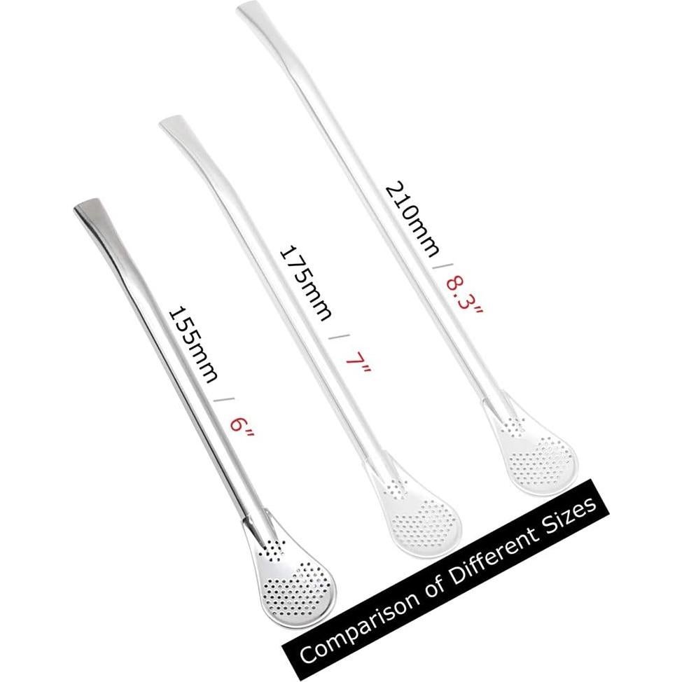 GFDesign Bombilla de Yerba Mate Acero Inoxidable 15.24 cm - Juego de 2