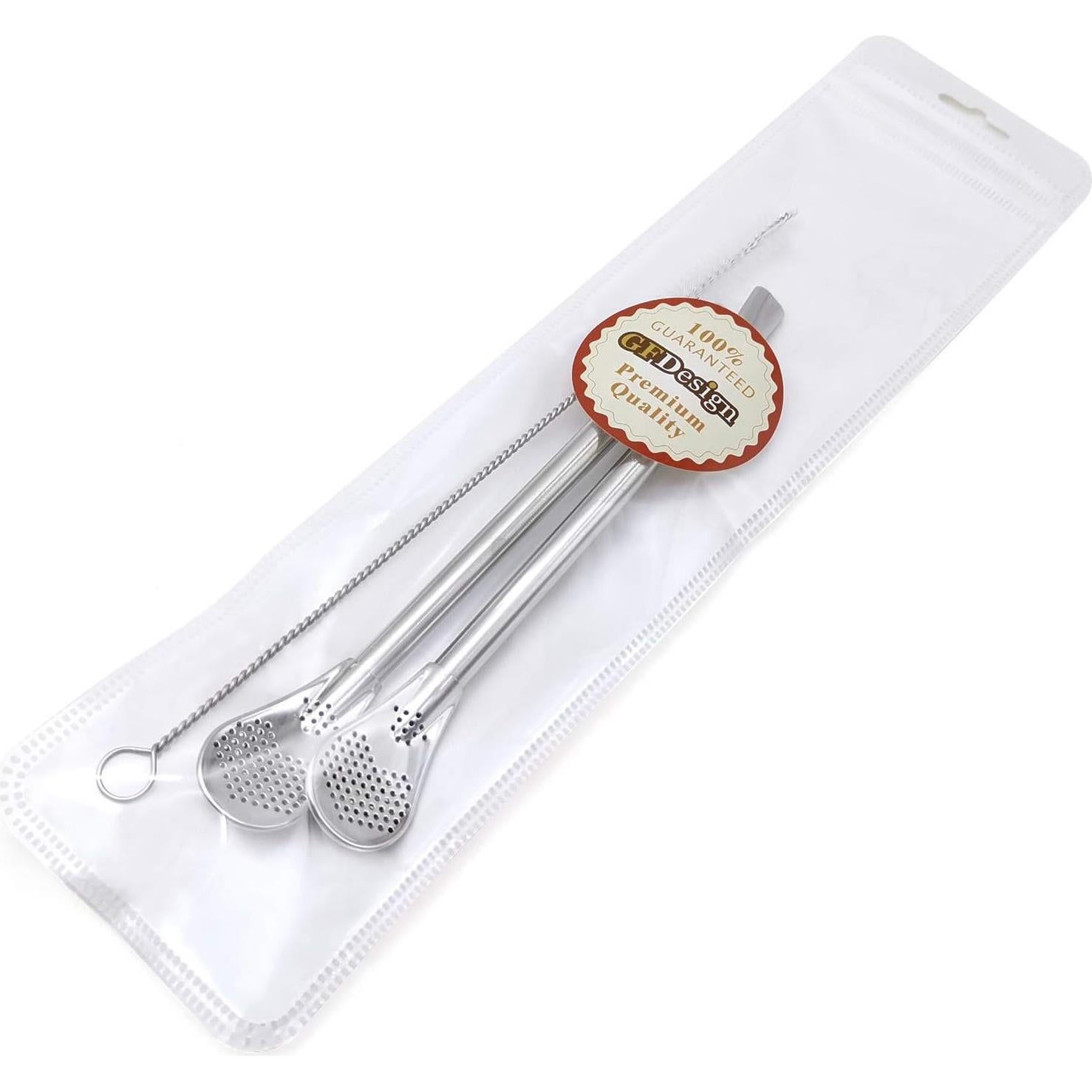 GFDesign Bombilla de Yerba Mate Acero Inoxidable 15.24 cm - Juego de 2