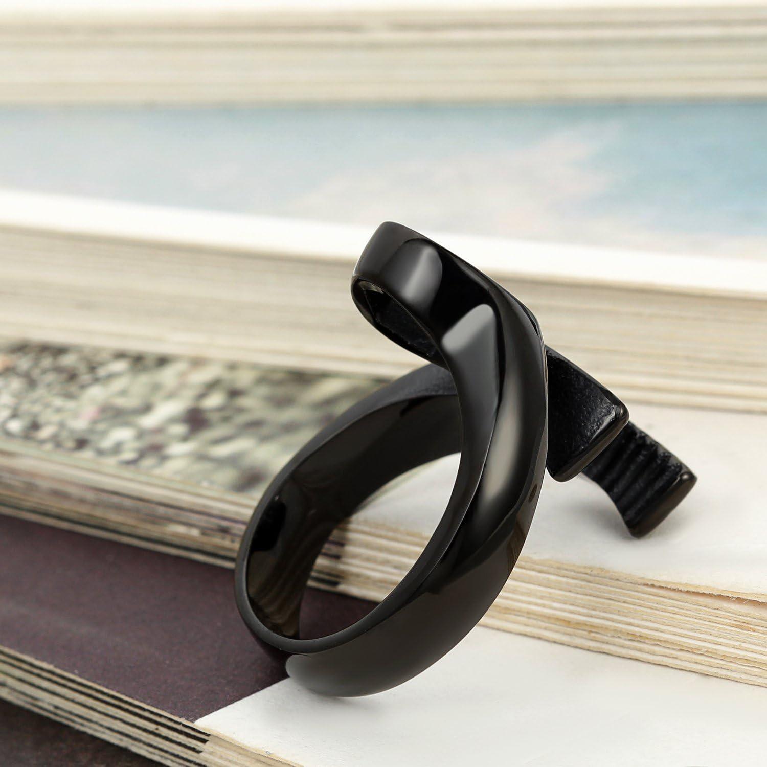 Anillo de Llave Mecánico Hombre Acero Inoxidable Negro 24mm