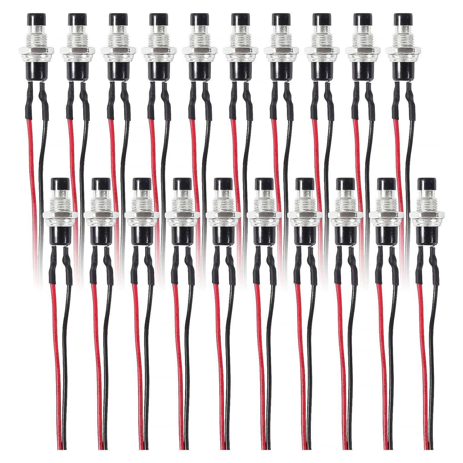 Interruptor de Botón Momentáneo 12V MELIFE 20pcs 7mm SPST