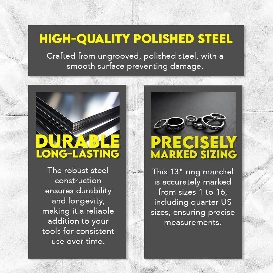 Mandril de Anillo SE JT-SP2 Acero Pulido 33 cm Sin Estrías