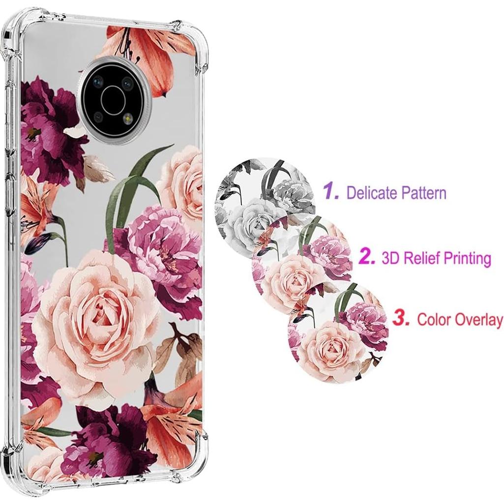 Funda protectora TPU para Nokia G300 6.52" - Flor morada
