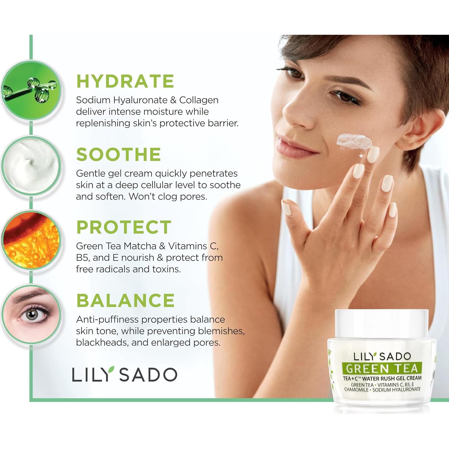 Gel Hidratante LILY SADO de Té Verde Water Rush 132g