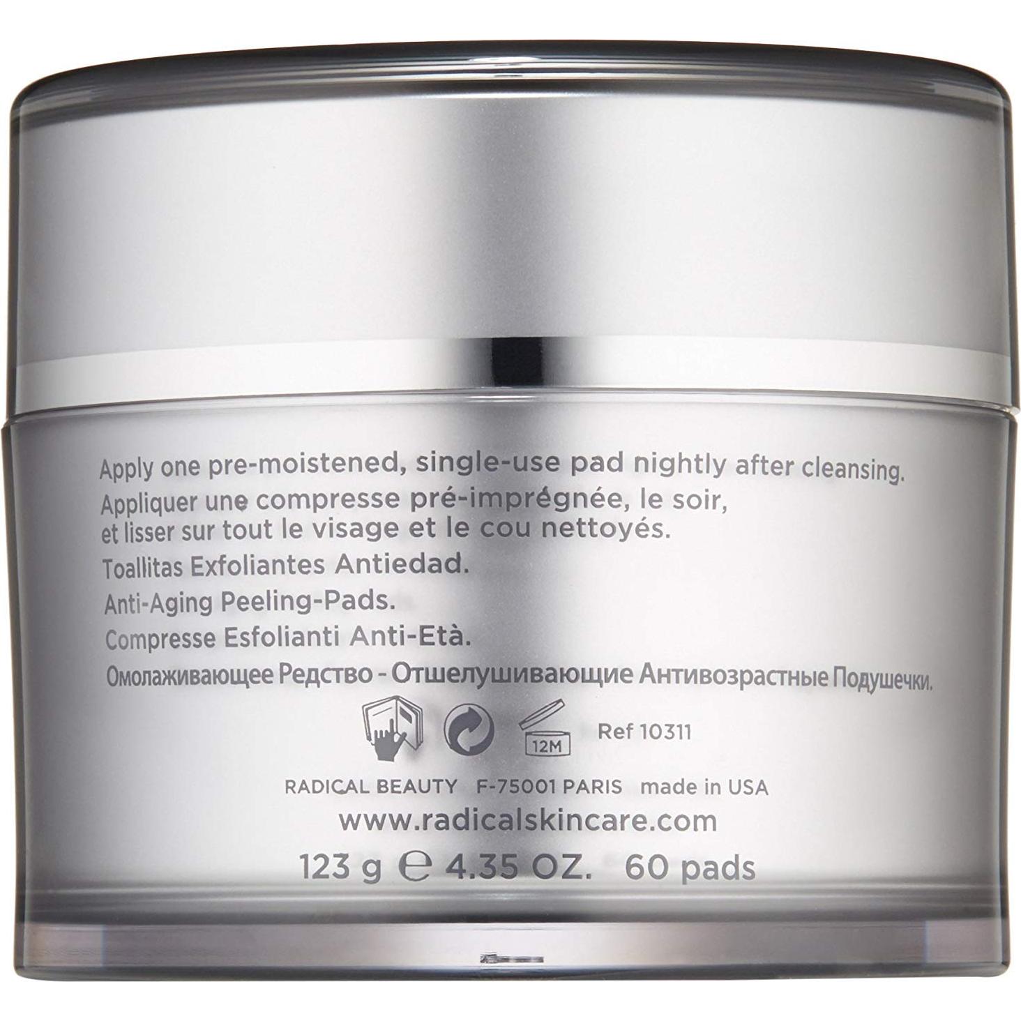 Almohadillas Exfoliantes Antienvejecimiento Radical Skincare - 60 Unidades