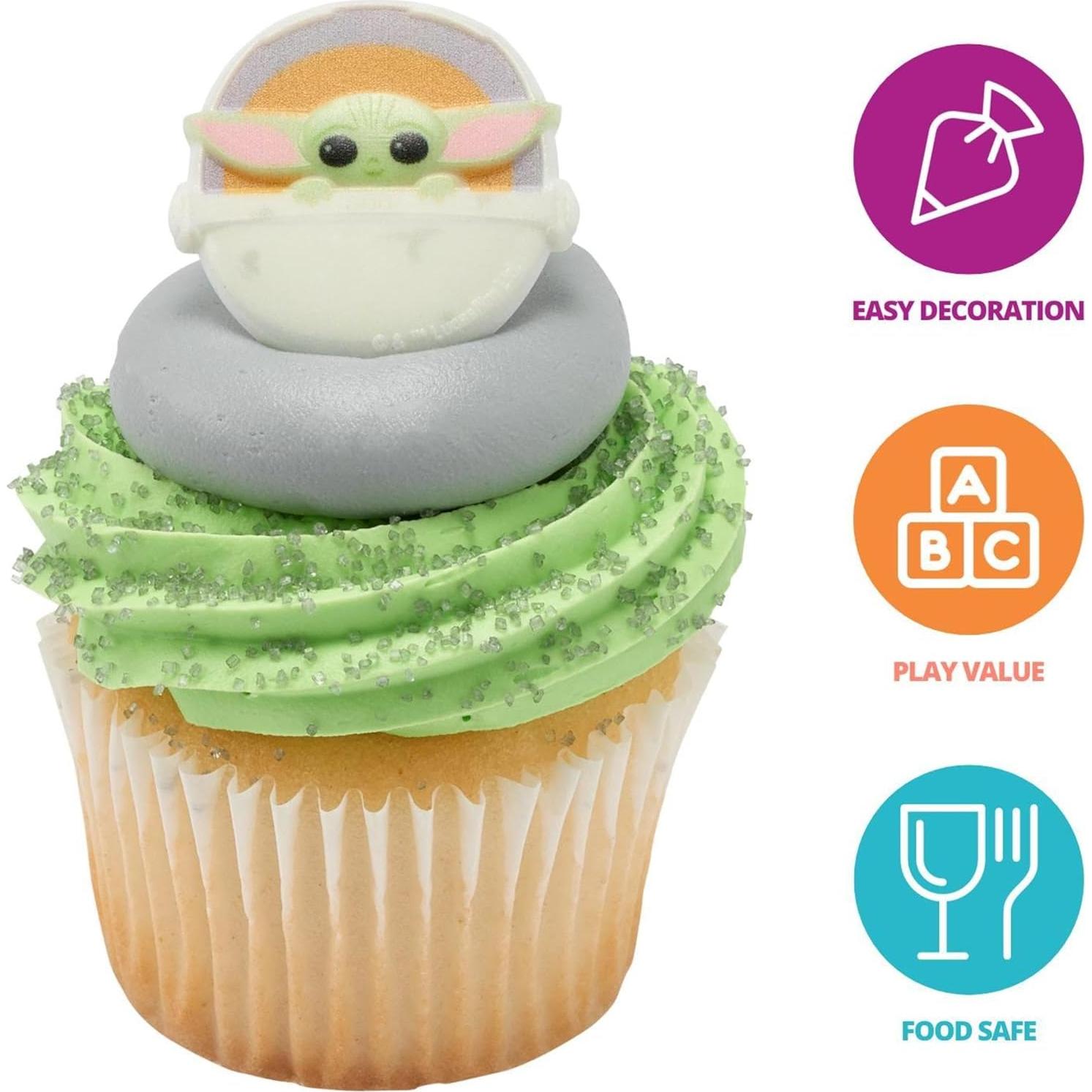 DECOPAC Anillos de Cupcake Star Wars The Mandalorian - 24 Piezas