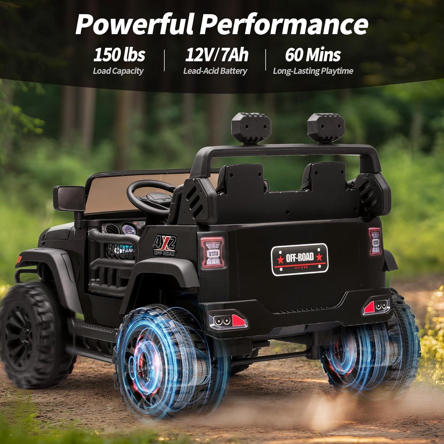 Coche Eléctrico para Niños Hikiddo 12V 2 Pasajeros Negro