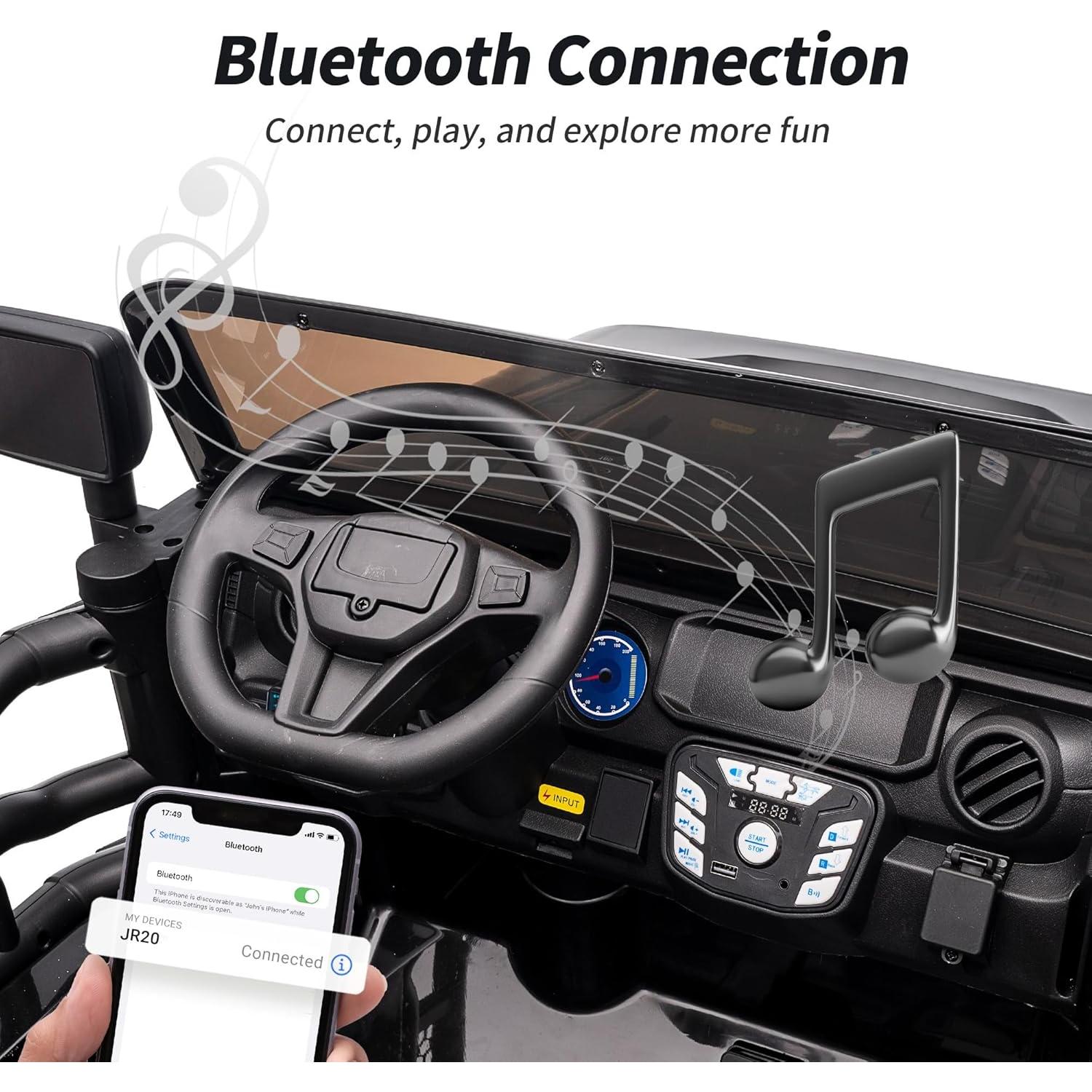 Coche Eléctrico para Niños Hikiddo 12V 2 Pasajeros Negro