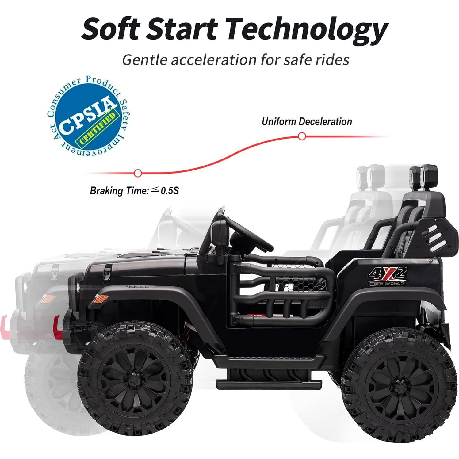 Coche Eléctrico para Niños Hikiddo 12V 2 Pasajeros Negro