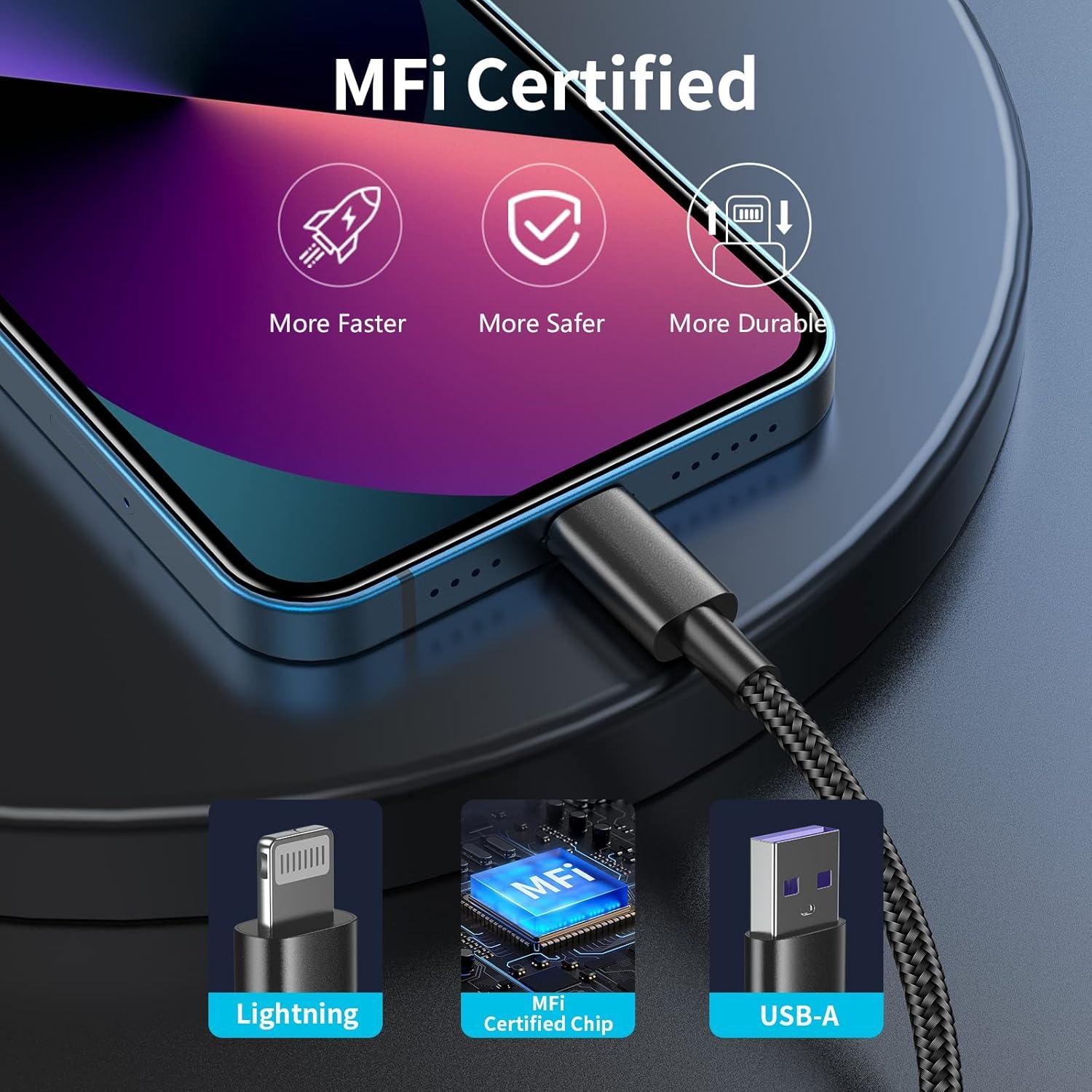 Cable de Carga Rápida TRPYD Lightning 3ft 5 Pack MFi