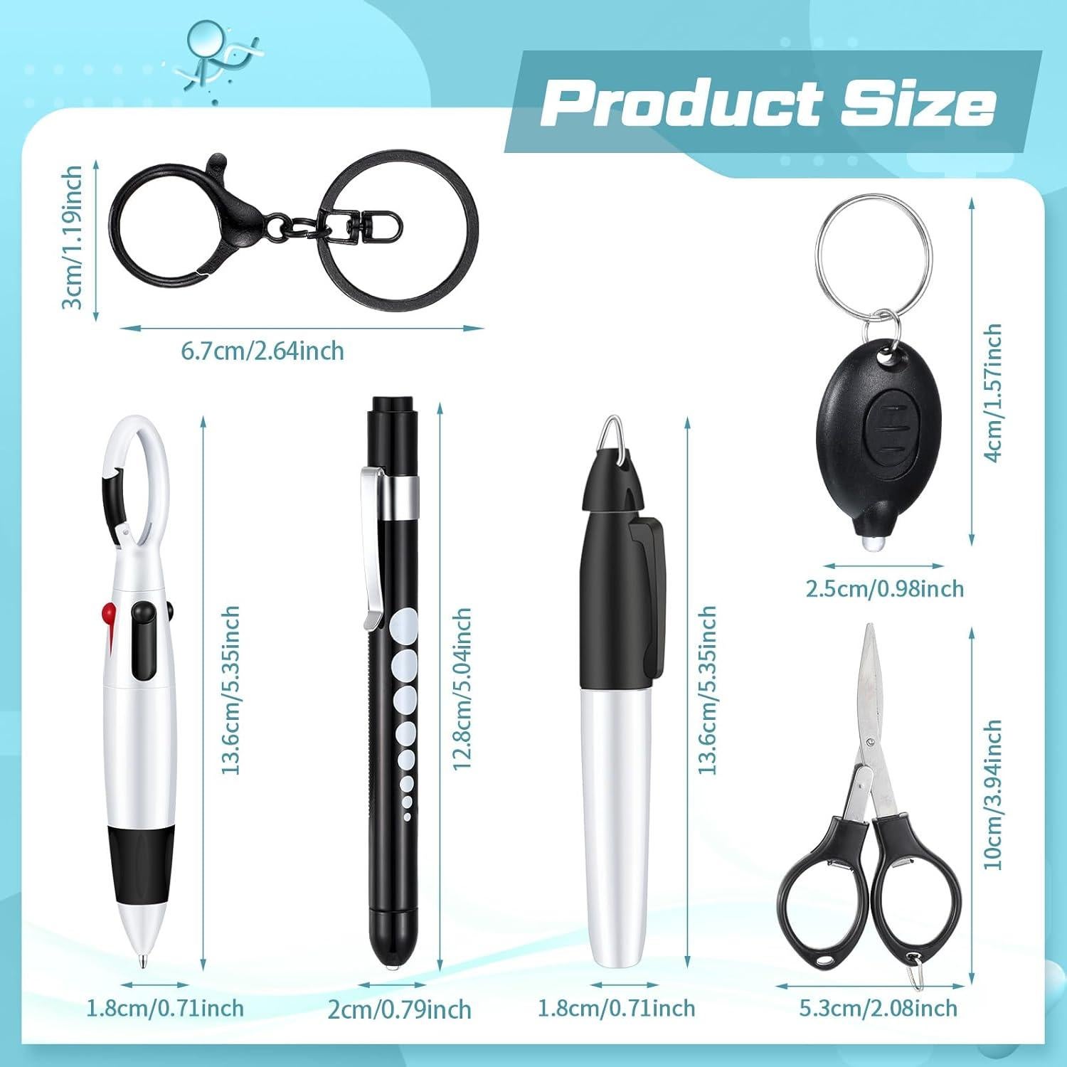 Juego de 6 bolígrafos para enfermeras MotiMind negro