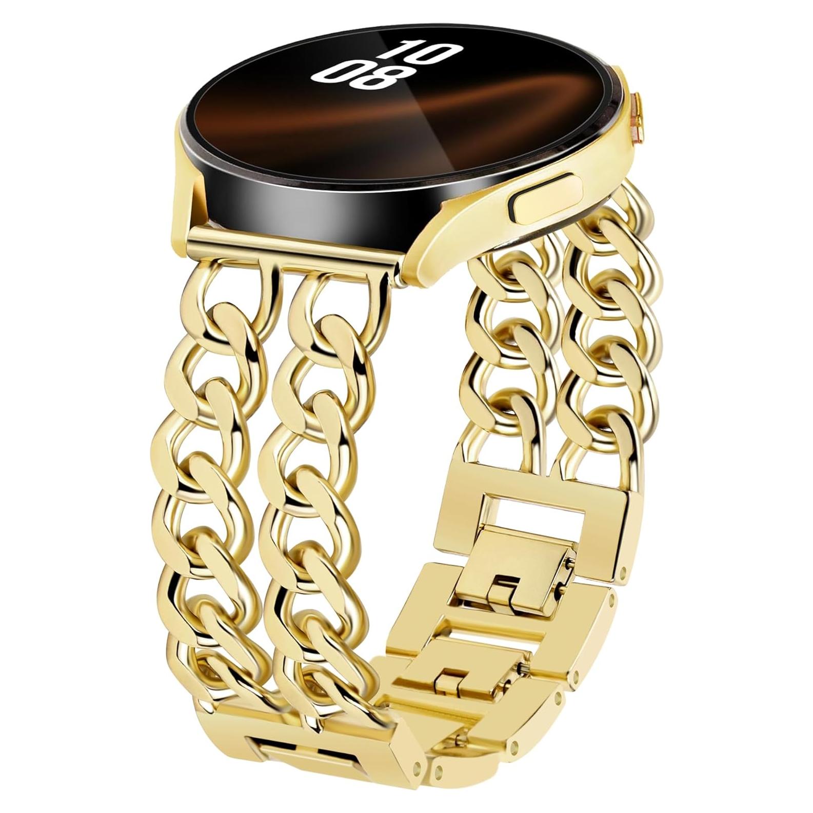 Pulsera de Metal Dorado JR.DM 20mm Ajustable para Samsung Galaxy Watch
