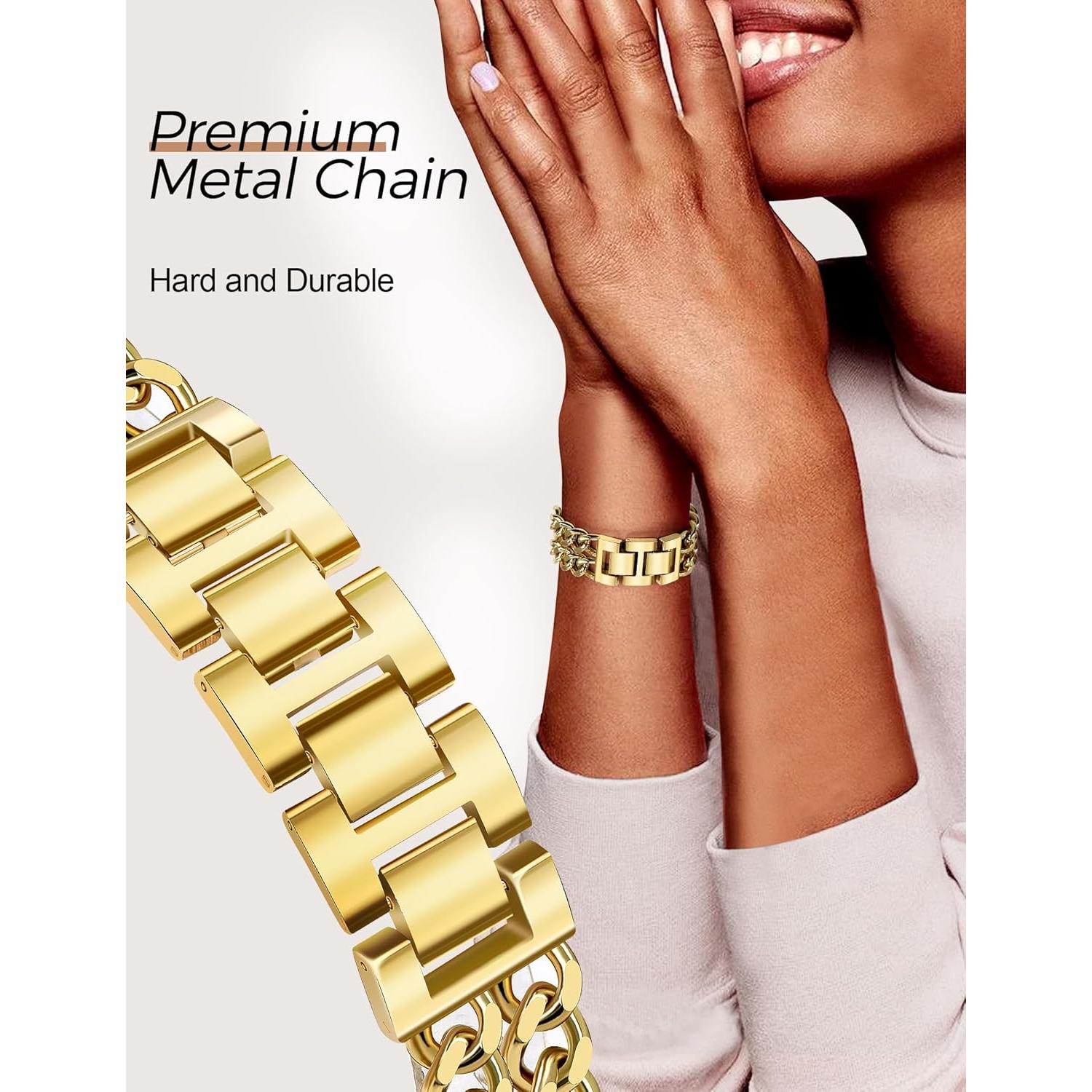 Pulsera de Metal Dorado JR.DM 20mm Ajustable para Samsung Galaxy Watch