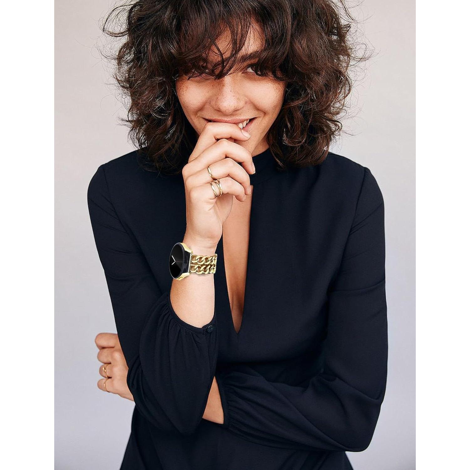 Pulsera de Metal Dorado JR.DM 20mm Ajustable para Samsung Galaxy Watch