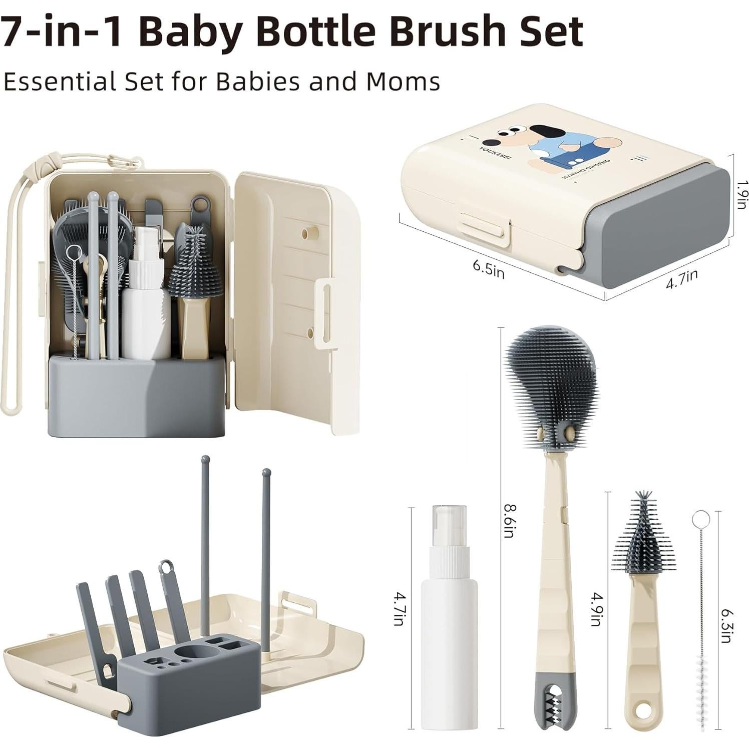 Juego de Limpiadores de Botellas Gulsmami 7 en 1 Viaje