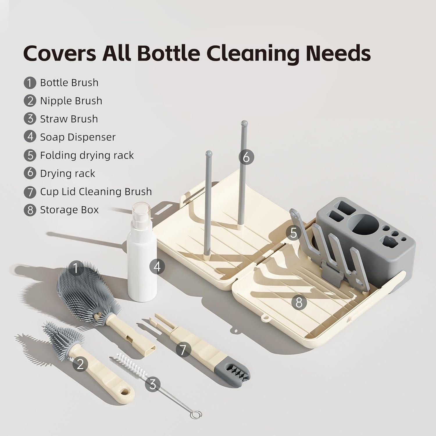 Juego de Limpiadores de Botellas Gulsmami 7 en 1 Viaje