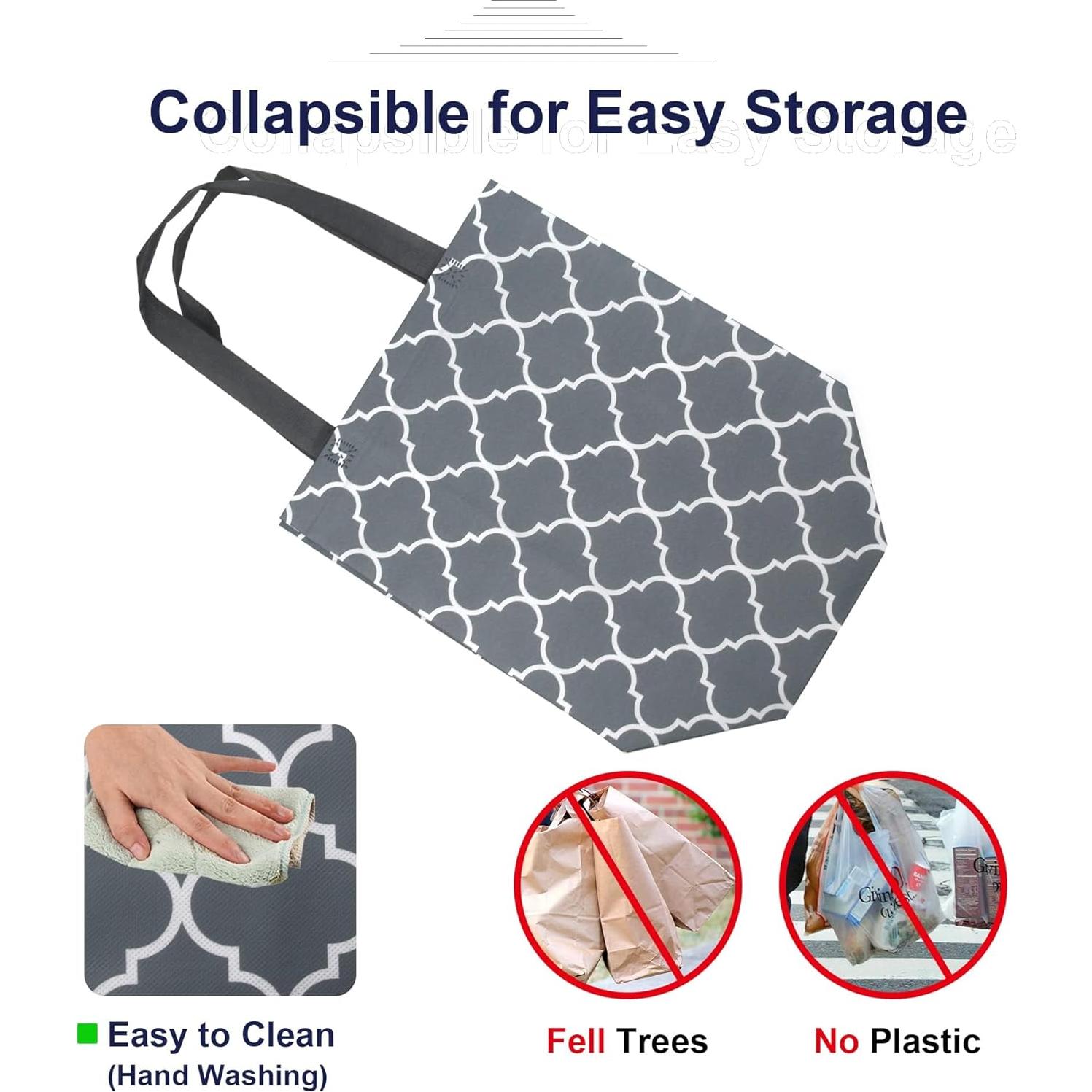 BeeGreen 6 Bolsas de Compras Reutilizables Plegables 33x33 cm