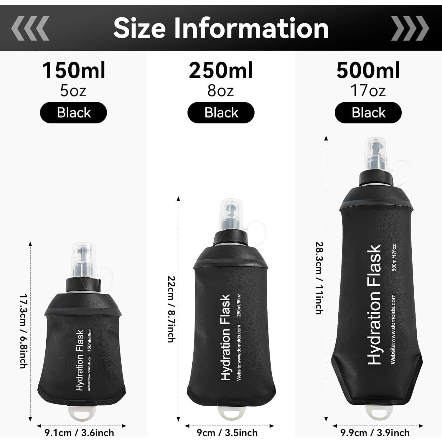 Botella de Hidratación Plegable AXEN 500ml TPU para Correr