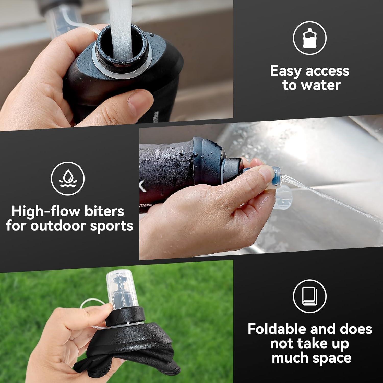 Botella de Hidratación Plegable AXEN 500ml TPU para Correr