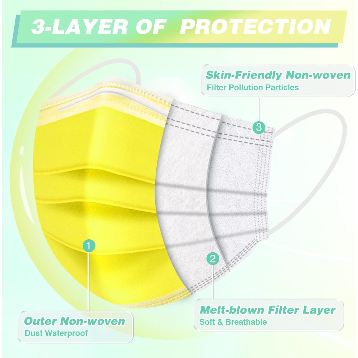 Mascarillas Desechables XDX 3 Capas Coloridas 50 Pcs Adulto Unisex