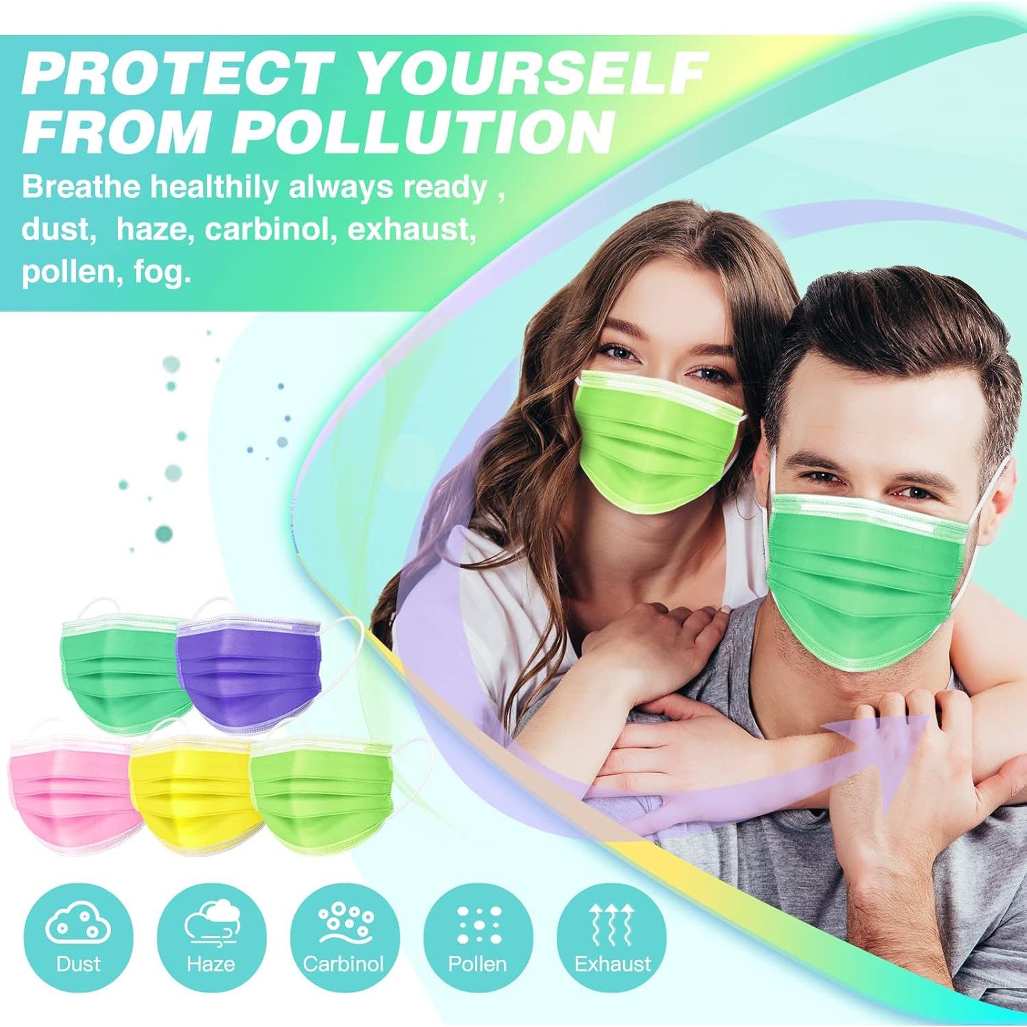 Mascarillas Desechables XDX 3 Capas Coloridas 50 Pcs Adulto Unisex