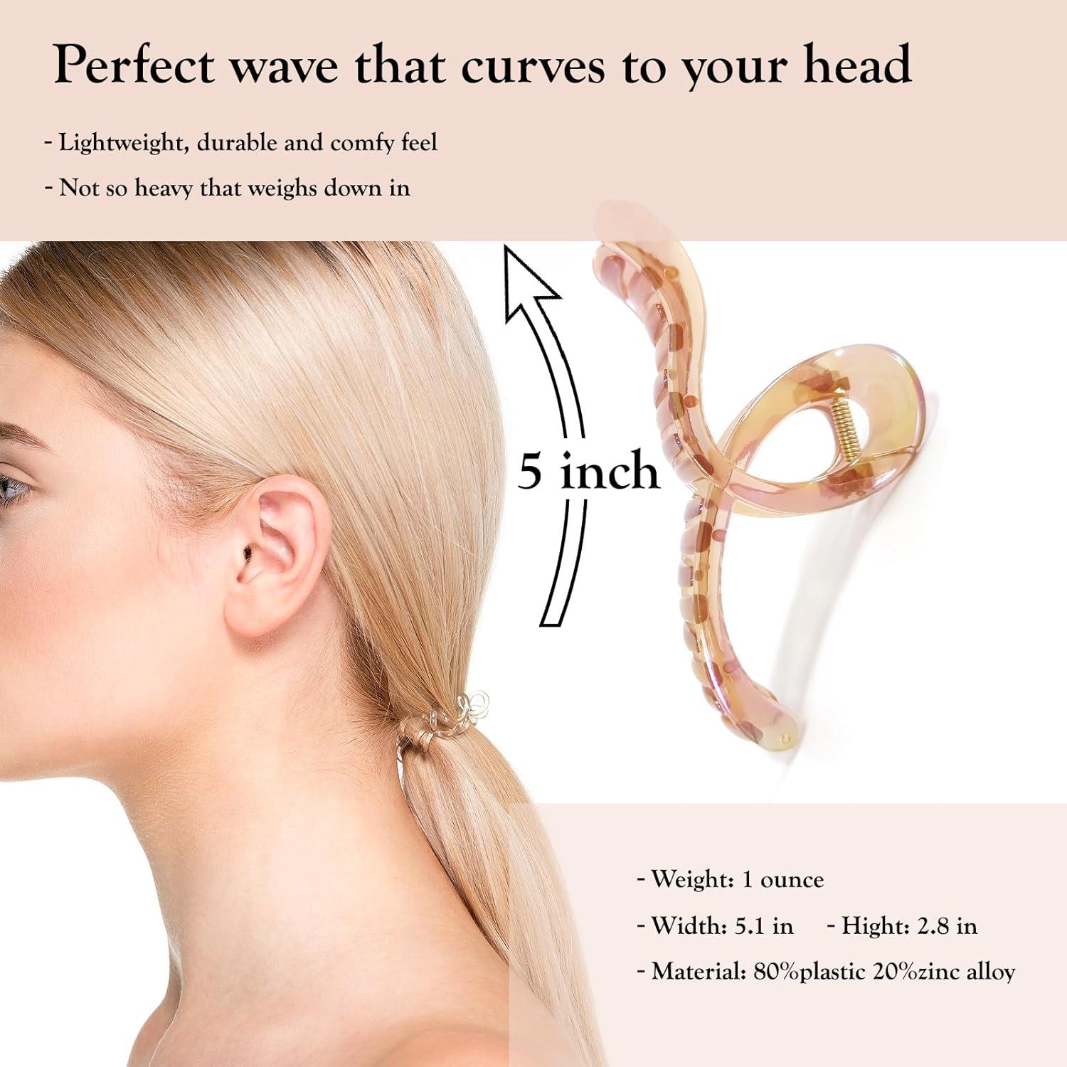 Clips de Garra Grande LILIEBE Cristal 4 Pcs 13 cm