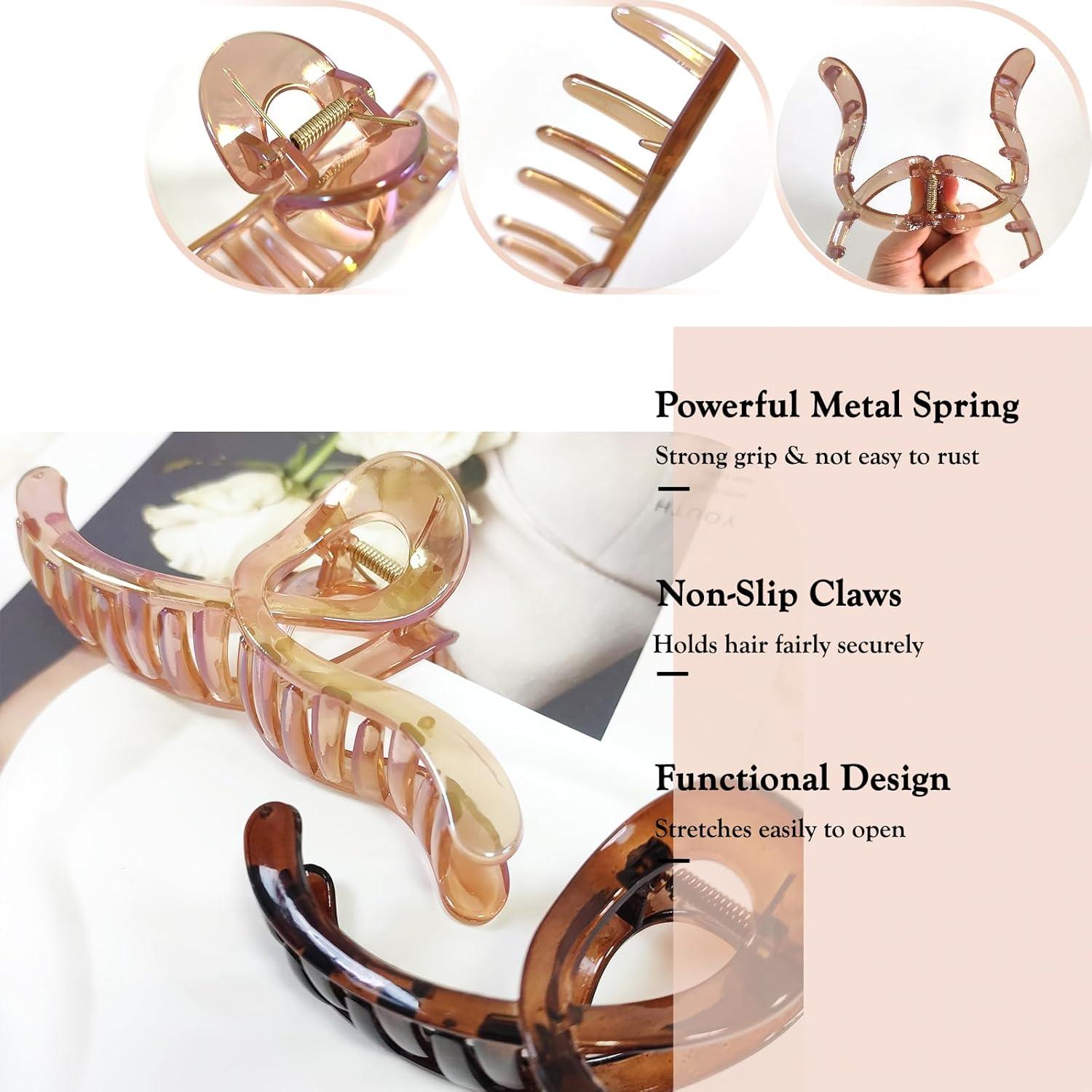 Clips de Garra Grande LILIEBE Cristal 4 Pcs 13 cm