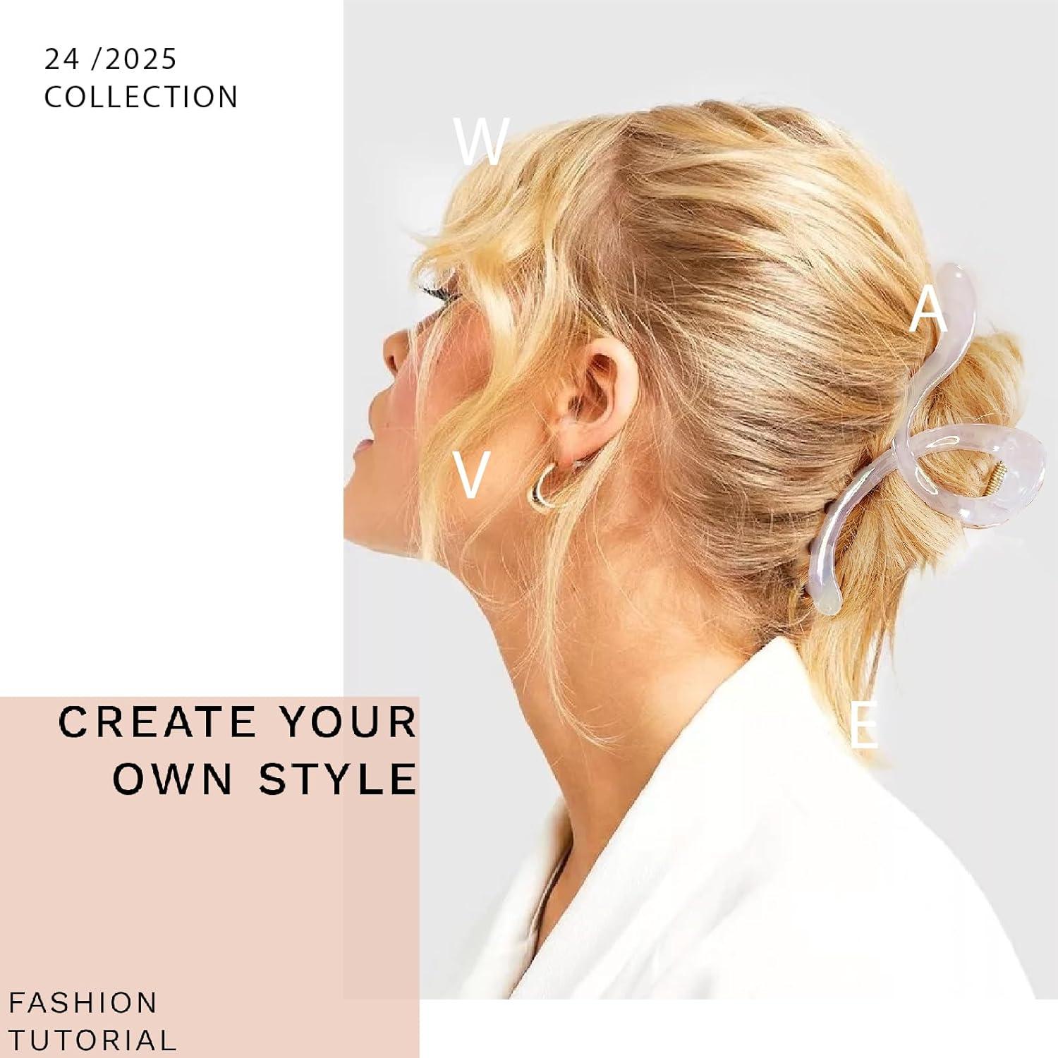 Clips de Garra Grande LILIEBE Cristal 4 Pcs 13 cm