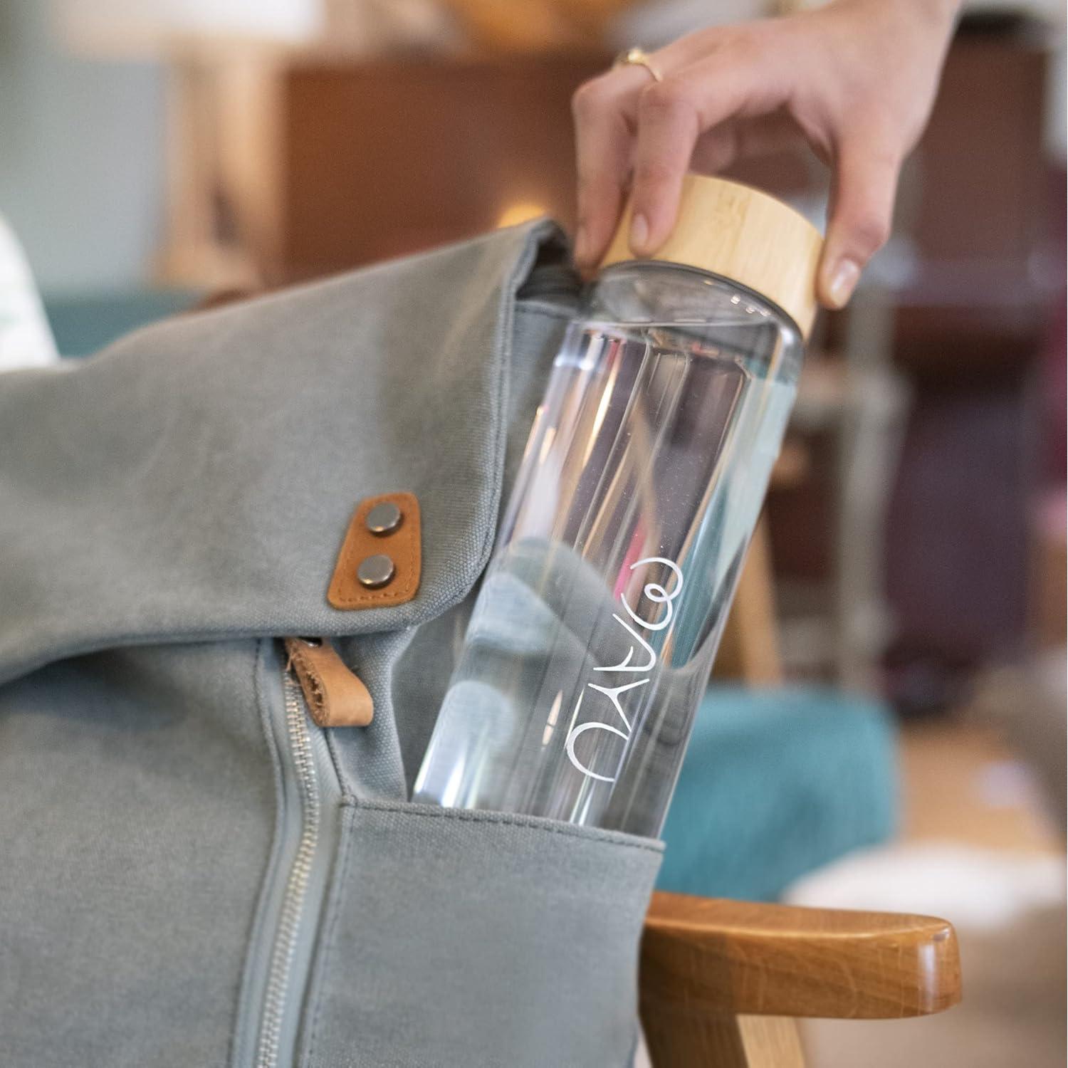 Botella de Agua de Vidrio Mayu One 1L con Tapa de Bambú