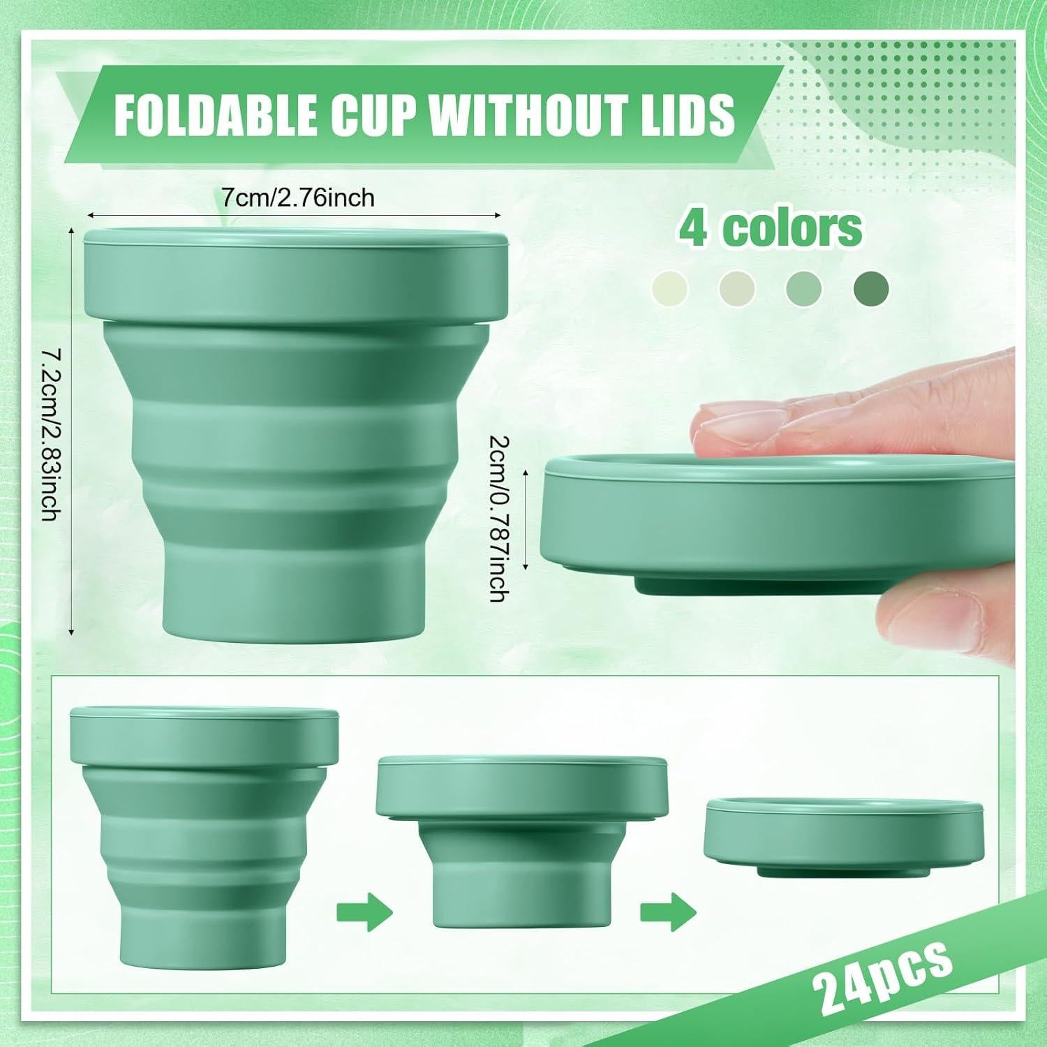 24 Tazas de Silicona Plegables Funnymoom para Camping 150 ml