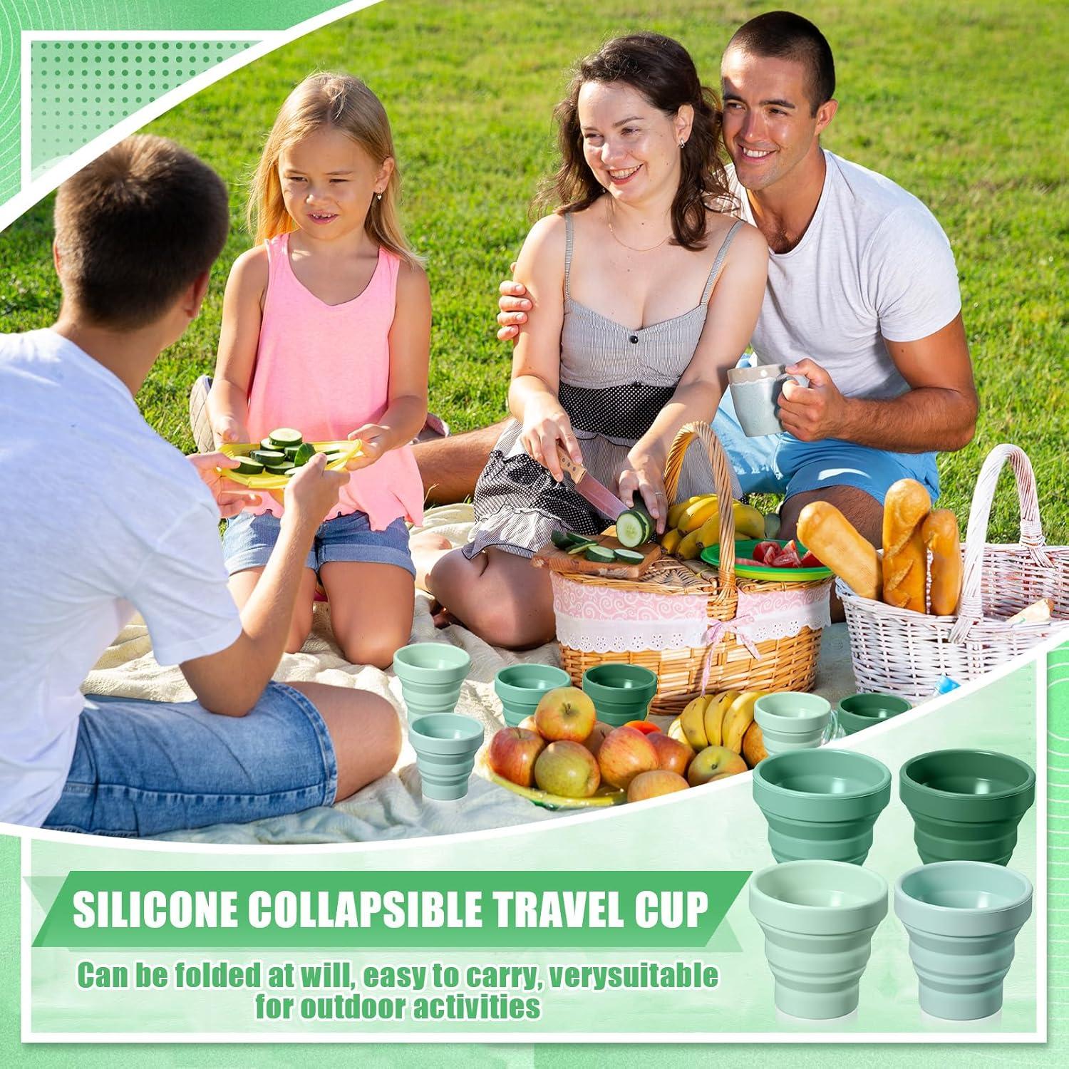 24 Tazas de Silicona Plegables Funnymoom para Camping 150 ml