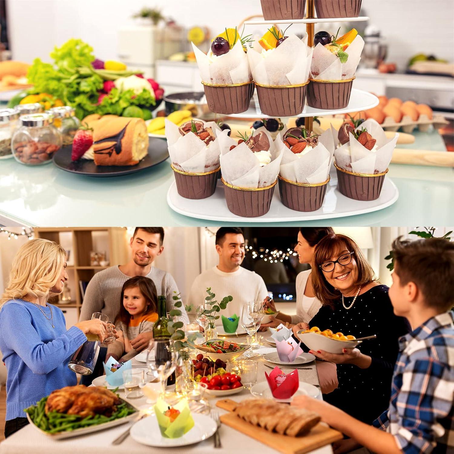 600 Forros de Cupcake Tulipanes Gandeer Coloridos 85g