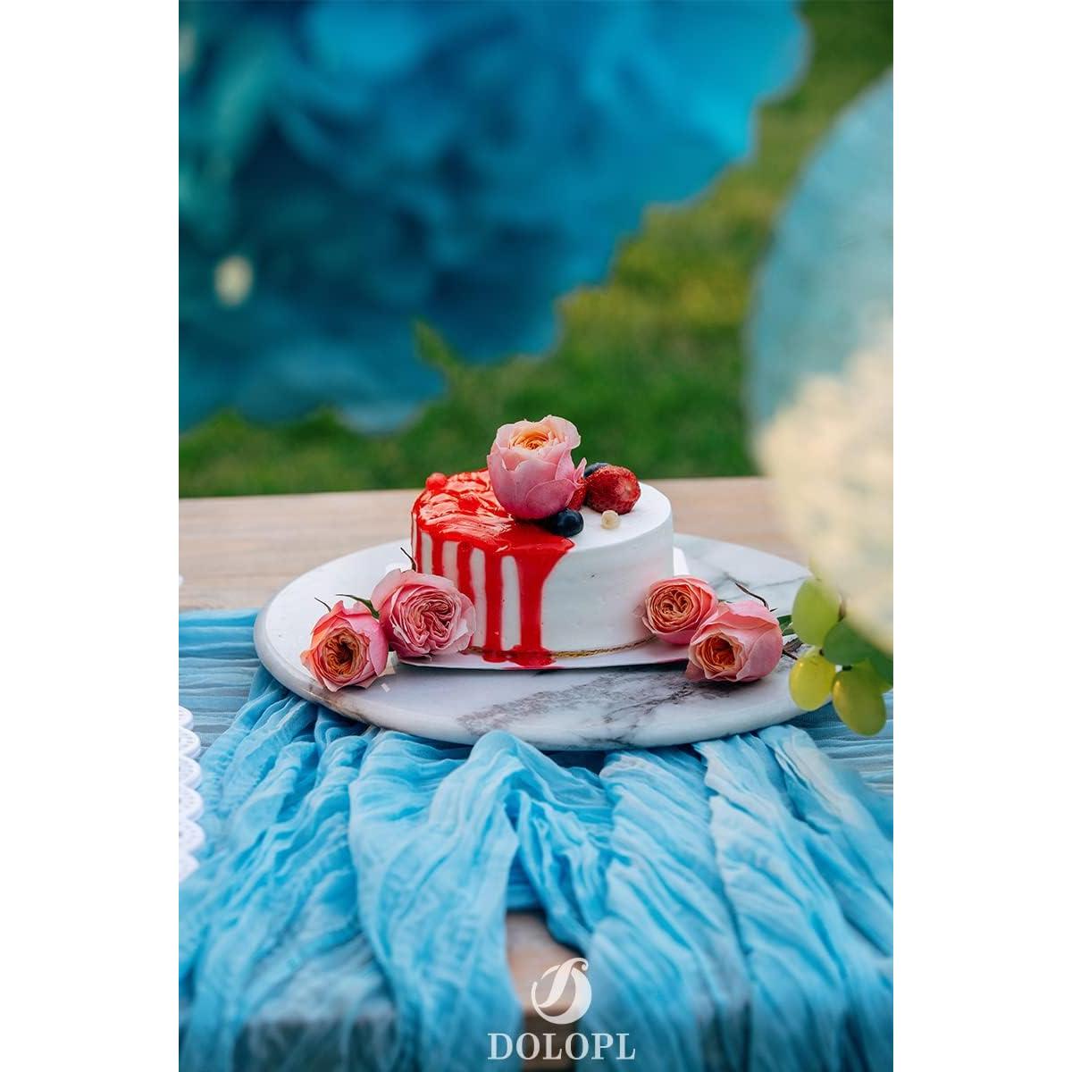 Cubre Mesa de Gasa DOLOPL Azul Bebé 4.06m Estilo Rústico