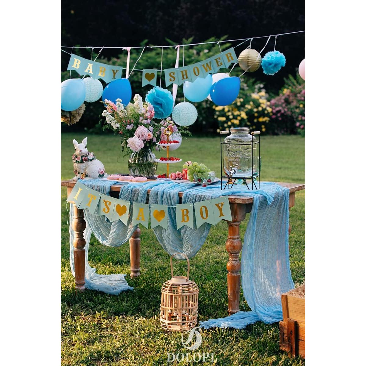 Cubre Mesa de Gasa DOLOPL Azul Bebé 4.06m Estilo Rústico