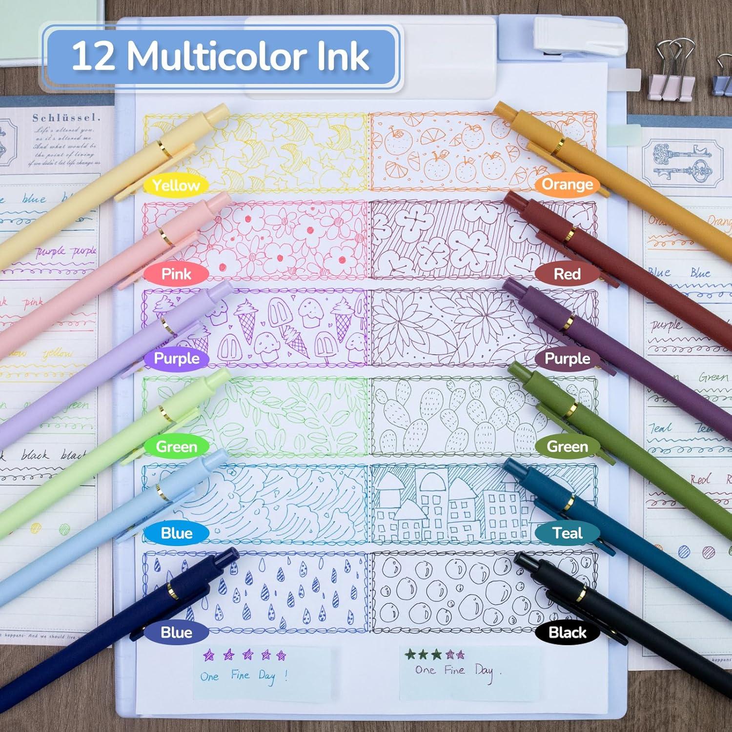 Set de 12 Bolígrafos de Gel YOXMJDB 0.5mm Multicolor