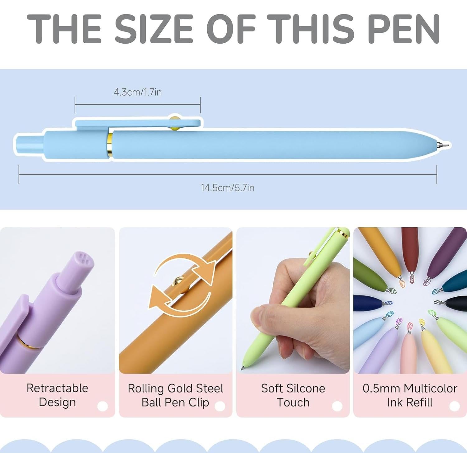 Set de 12 Bolígrafos de Gel YOXMJDB 0.5mm Multicolor