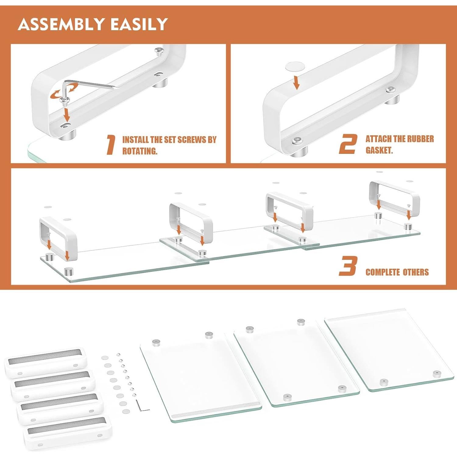 Soporte Doble para Monitor Hemudu HD02T-301, Vidrio Templado