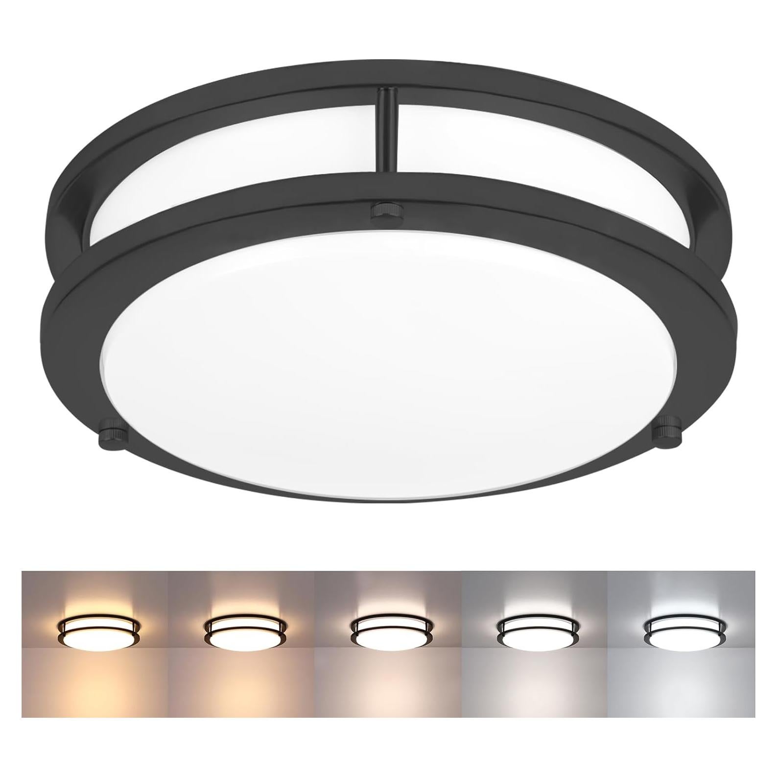 Lámpara de Techo LED 17W Negra Mate 25.4cm 5CCT Ajustable