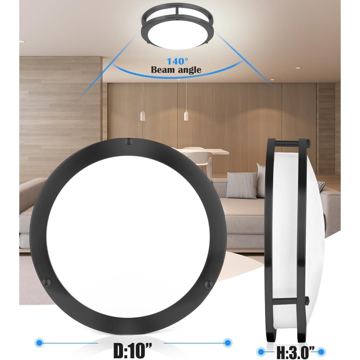 Lámpara de Techo LED 17W Negra Mate 25.4cm 5CCT Ajustable