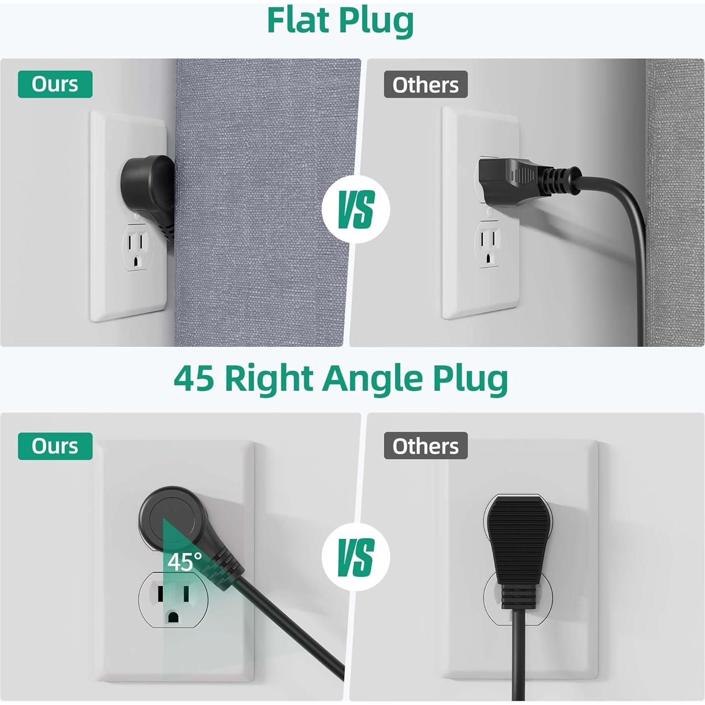 Regleta de Enchufes Universales XYZCREAT 6 Salidas 4 USB Carga Rápida