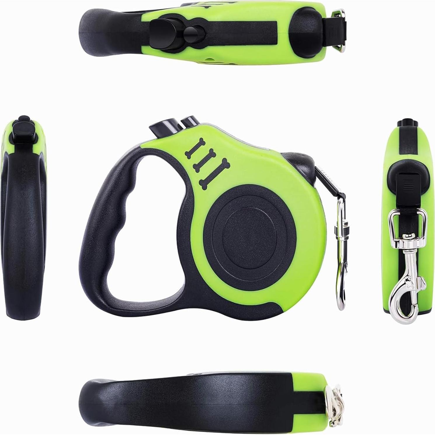 Correa Retráctil para Perros PETIMP Verde 5m con Dispensador