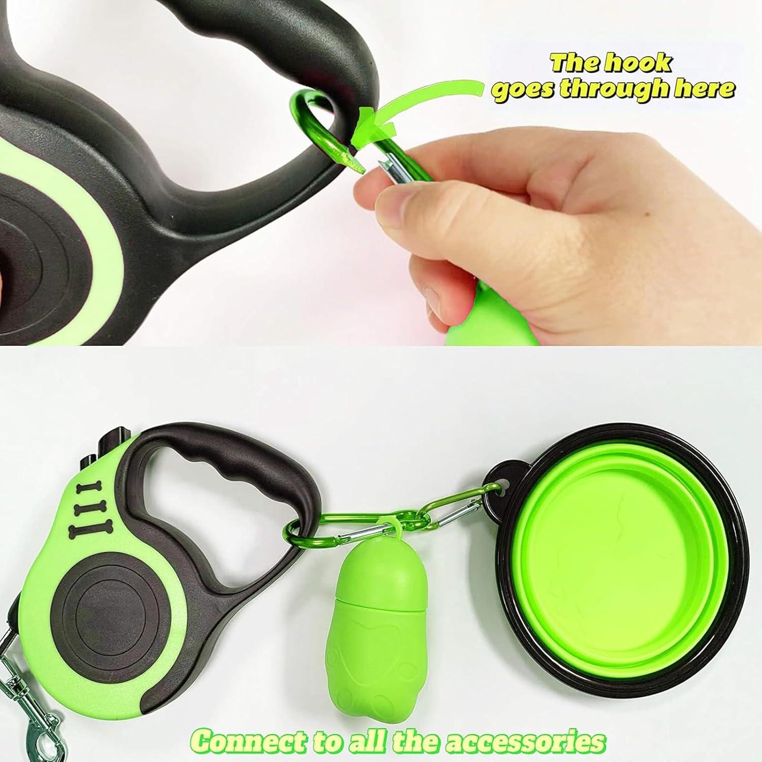 Correa Retráctil para Perros PETIMP Verde 5m con Dispensador