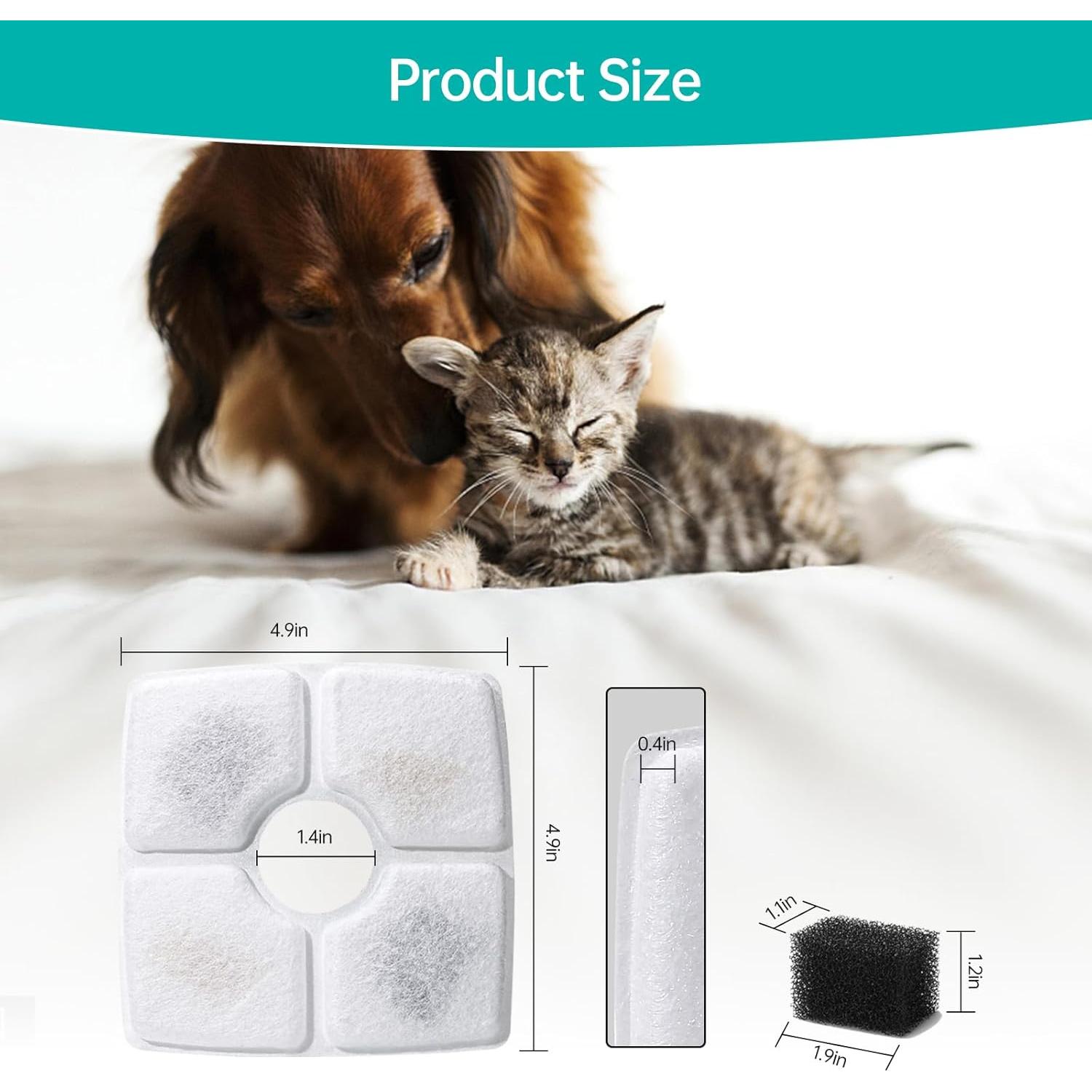 Reemplazo Filtro de Agua para Gatos SgurFin 4 Paquetes 2.5L