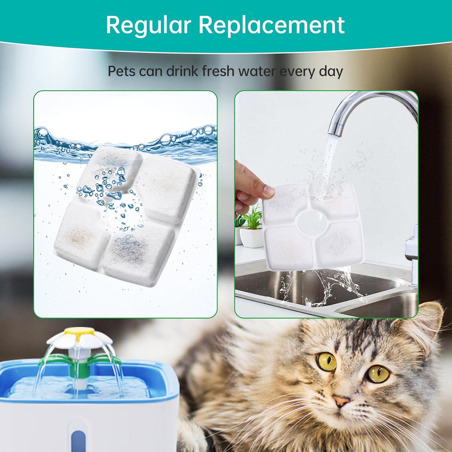 Reemplazo Filtro de Agua para Gatos SgurFin 4 Paquetes 2.5L