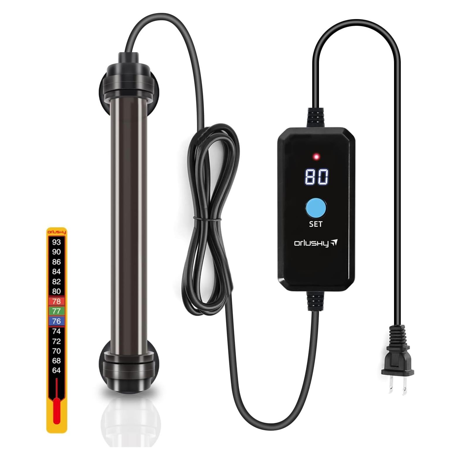 Calentador de Acuario Orlushy 25W Ajustable con Controlador Digital