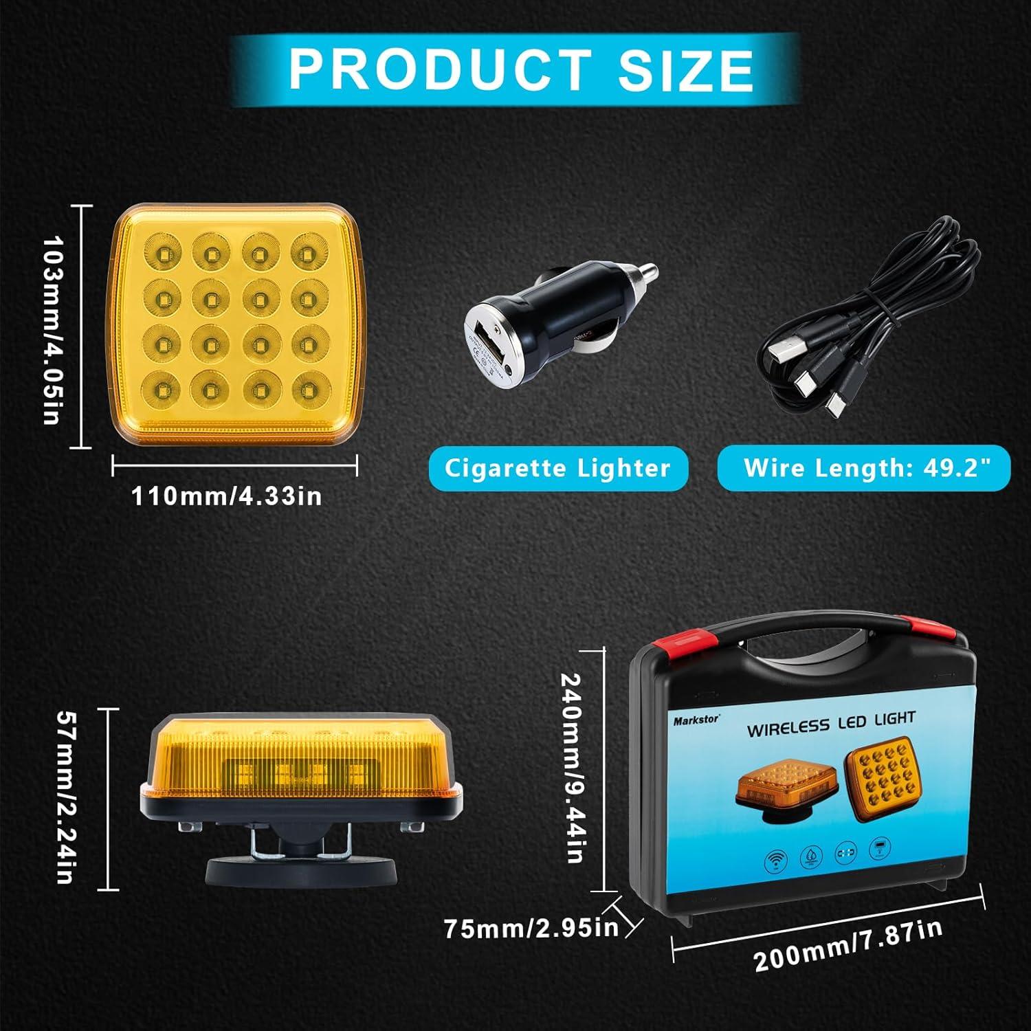 Luces de Emergencia LED Inalámbricas Markstor MST-06A Ámbar