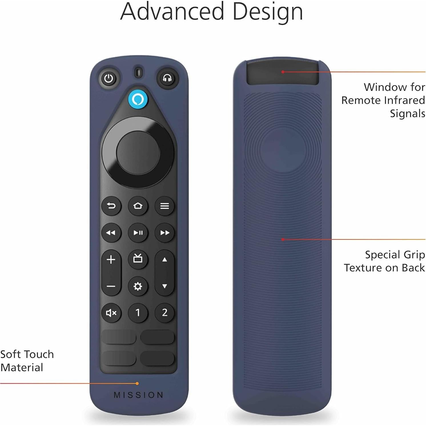 Made for Amazon Remote Cover Case, for Alexa Voice Remote Pro (2022 Release) | Dark Blue