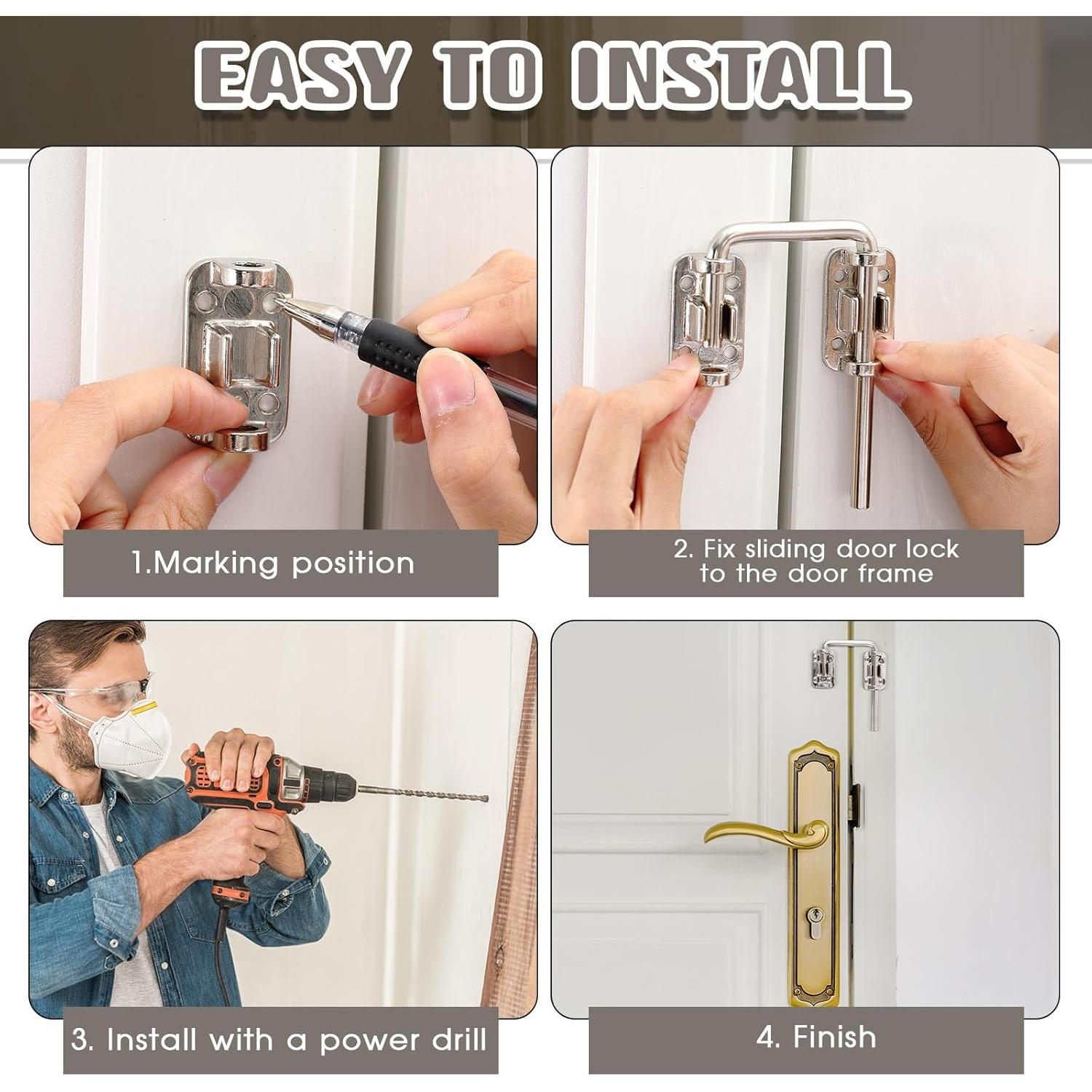 Cerradura de Bucle Hicarer para Puerta Corredera 5.08 cm Níquel