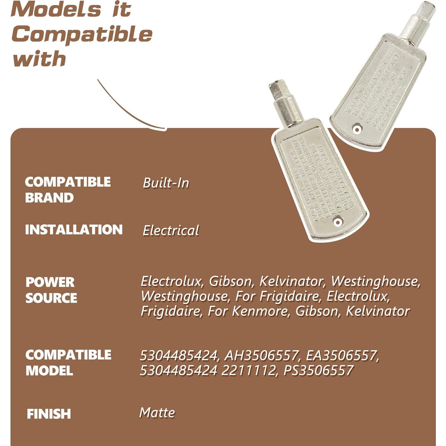 Llave de Metal para Congelador 5304485424 Compatible Frigidaire