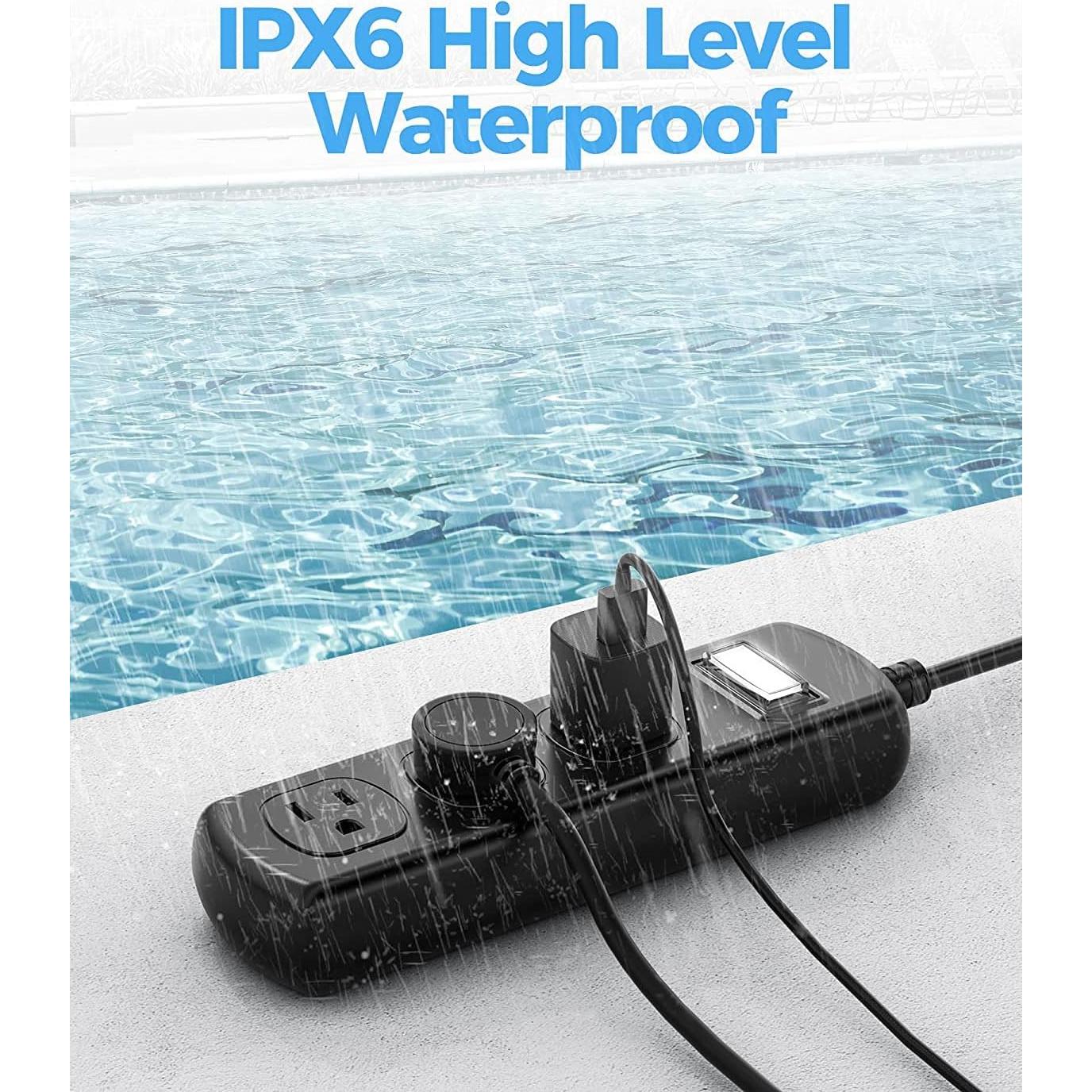 Toma de Corriente Exterior EIGSO IPX6 3 Salidas 4.57m